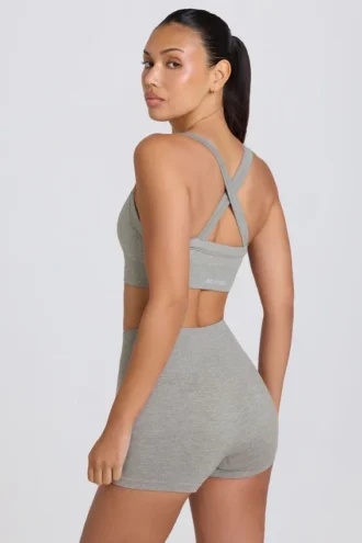 Pantalones Cortos mini sin costuras Super Sculpt en gris jaspeado