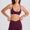 Pantalones Cortos Soft Active con cintura en V y bolsillos en color burdeos