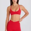 Pantalones Cortos Soft Active con cintura en V y bolsillos en rojo fresa