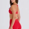 Pantalones Cortos Soft Active con cintura en V y bolsillos en rojo fresa