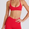Pantalones Cortos Soft Active con cintura en V y bolsillos en rojo fresa