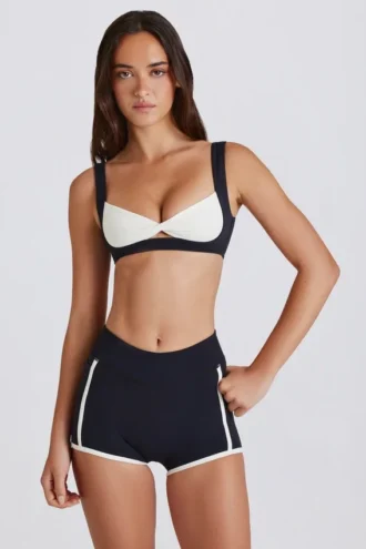 Pantalones Cortos Soft Active con contraste en negro