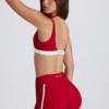 Pantalones Cortos Soft Active con ribetes en contraste en rojo oscuro