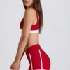 Pantalones Cortos Soft Active con ribetes en contraste en rojo oscuro