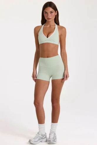 Pantalones Cortos Soft Active en color salvia jaspeado