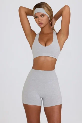 Pantalones Cortos Soft Active en gris jaspeado