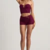 Pantalones Cortos Teagan de talle medio en morado baya
