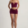 Pantalones Cortos Teagan de talle medio en morado baya