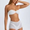 Pantalones Cortos transparentes con fruncidos Rocas en blanco