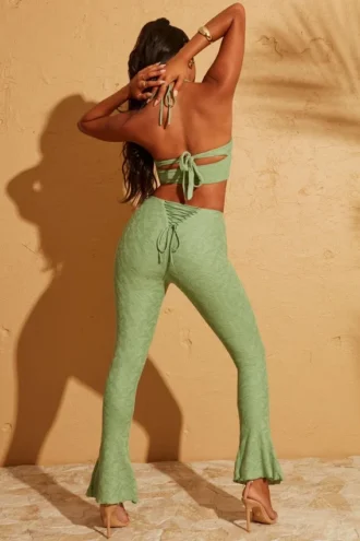 Pantalones cortos Zuni con cordones en la espalda en verde