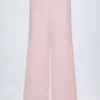Pantalones Dalila de popelín de algodón de pierna ancha con rayas rosa y blanco