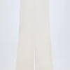 Pantalones Dalila de popelín de algodón de pierna ancha en blanco
