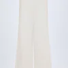 Pantalones Dalila de popelín de algodón de pierna ancha en blanco