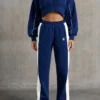 Pantalones de chándal de pierna ancha en azul marino