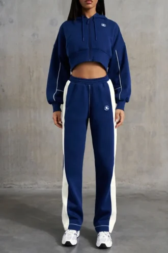 Pantalones de chándal de pierna ancha en azul marino