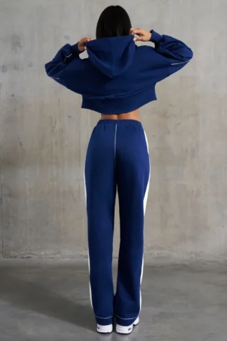 Pantalones de chándal de pierna ancha en azul marino