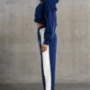 Pantalones de chándal de pierna ancha en azul marino