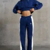 Pantalones de chándal de pierna ancha en azul marino