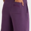 Pantalones de chándal de pierna ancha en jersey cepillado color ciruela
