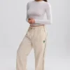 Pantalones de chándal de pierna ancha repelentes al agua en color mármol