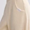Pantalones de chándal de rizo de pierna ancha en color crema