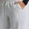 Pantalones de chándal de talle bajo y pierna ancha en gris jaspeado