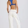 Pantalones de chándal de talle medio y corte recto en blanco