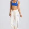 Pantalones de chándal de talle medio y corte recto en blanco