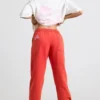 Pantalones de chándal oversize de jersey cepillado en rojo