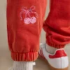 Pantalones de chándal oversize de jersey cepillado en rojo