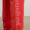 Pantalones de chándal oversize de jersey cepillado en rojo
