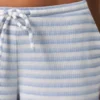 Pantalones de cintura baja de jersey acanalado con rayas azules
