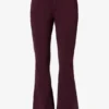 Pantalones de esquí impermeables con cinturón en color burdeos