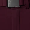 Pantalones de esquí impermeables con cinturón en color burdeos