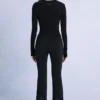 Pantalones de esquí impermeables con cinturón en negro
