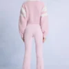 Pantalones de esquí impermeables con cinturón en rosa nieve