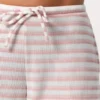 Pantalones de jersey acanalado de talle bajo con rayas rosas