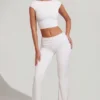 Pantalones Hollis de talle medio y corte recto en blanco