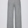 Pantalones joggers de punto de talle medio y pierna ancha en gris