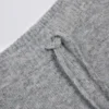 Pantalones joggers de punto de talle medio y pierna ancha en gris