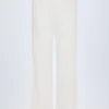 Pantalones rectos de talle medio Libby Pointelle en blanco