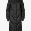 Parka larga impermeable con capucha en negro