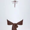 Partes de arriba cortas con cuello halter y escote pronunciado Sol en color bronce