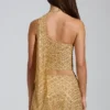Partes de arriba Cosette asimétricas con detalle de pañuelo y adornos en dorado