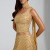 Partes de arriba Cosette asimétricas con detalle de pañuelo y adornos en dorado