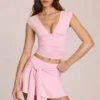 Falda-pantalón de talle medio Evelique en rosa flor