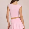 Falda-pantalón de talle medio Evelique en rosa flor