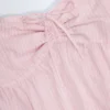 Partes de arriba sin tirantes de popelín de algodón con lazo delantero Alma en rayas rosa y blanco