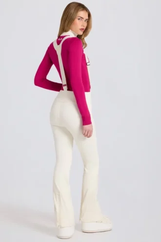 Peto impermeable de talle alto con tirantes en color Ice