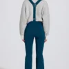 Peto impermeable de talle alto con tirantes en color verde azulado